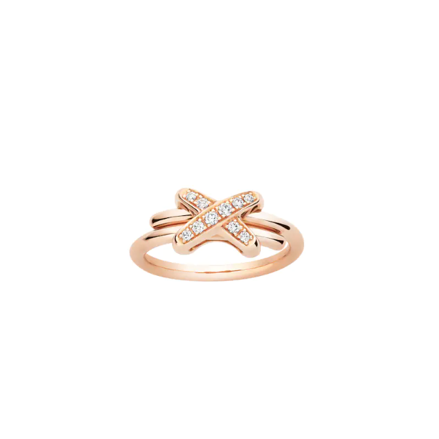JEUX DE LIENS ring Pink gold, diamonds